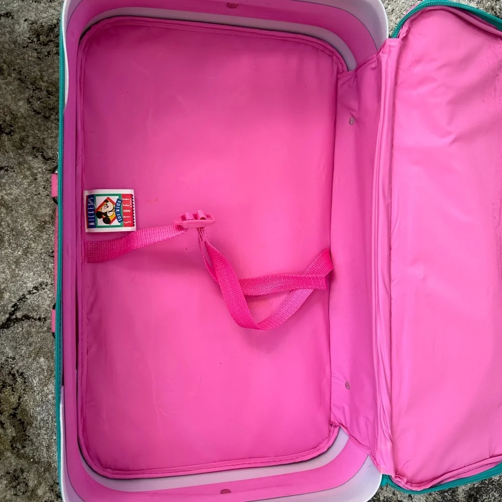Disney Vintage 90s Minnie Mouse Zipper Suitcase Retro Travel Bag